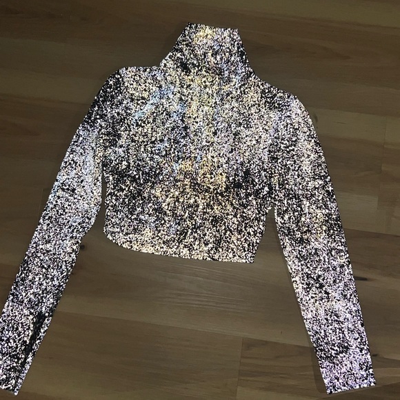 RARE Lululemon labs splatter t-neck size 6 reflective - Picture 3 of 7